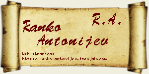 Ranko Antonijev vizit kartica